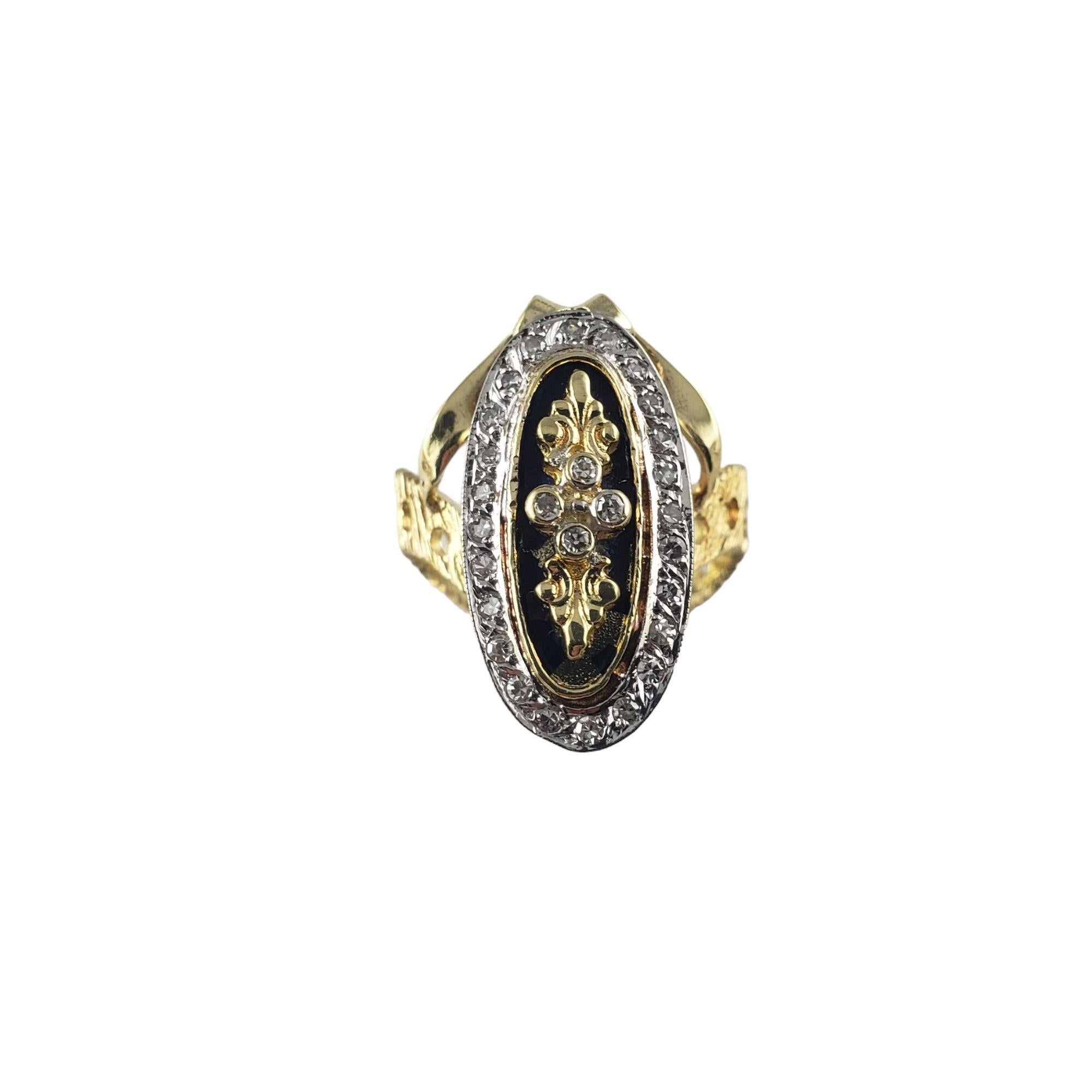 Women's 18 Karat Yellow Gold and Diamond Ring Size 8 For Sale