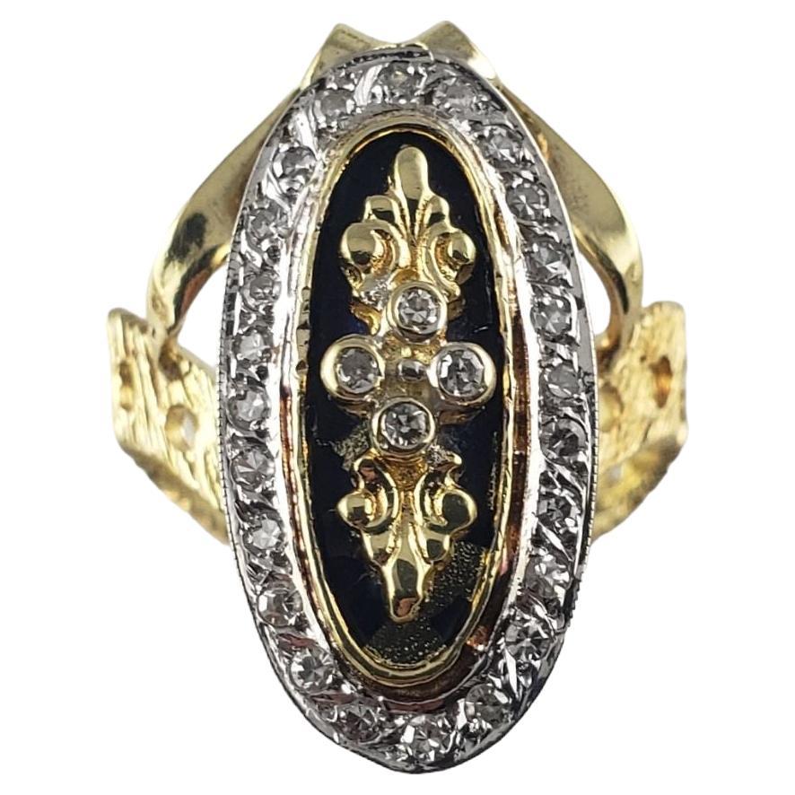 18 Karat Yellow Gold and Diamond Ring Size 8 For Sale