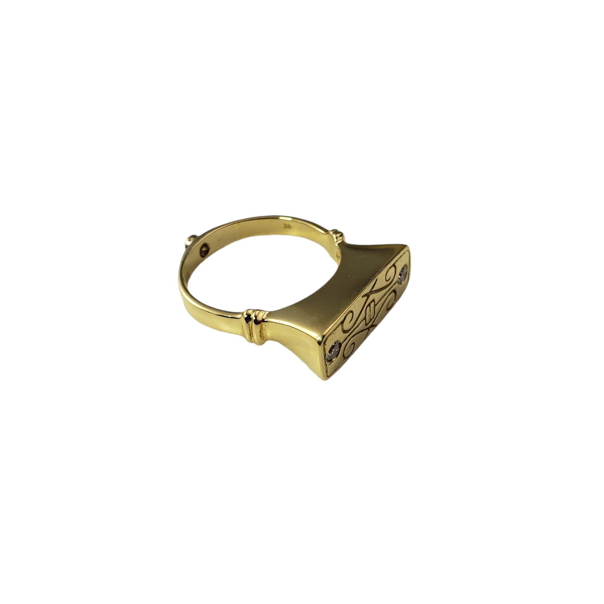 18 Karat Yellow Gold and Diamond Ring Size 8.5 #18285 In Good Condition For Sale In Washington Depot, CT