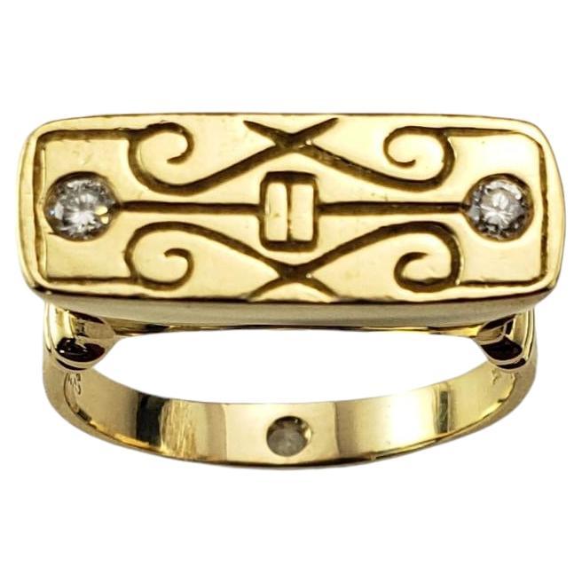 18 Karat Yellow Gold and Diamond Ring Size 8.5 #18285