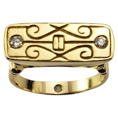 18 Karat Yellow Gold and Diamond Ring Size 8.5 #18285