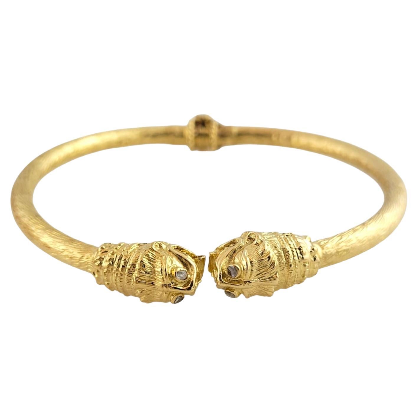 H. Steppenjay 18 Karat Gold, Diamond and Emerald Serpent Bangle