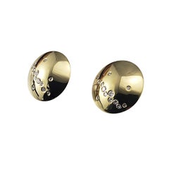 18 Karat Yellow Gold and Diamond Shield Earrings #21975