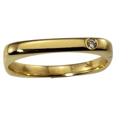 Vintage 18 Karat Yellow Gold and Diamond Square Ring