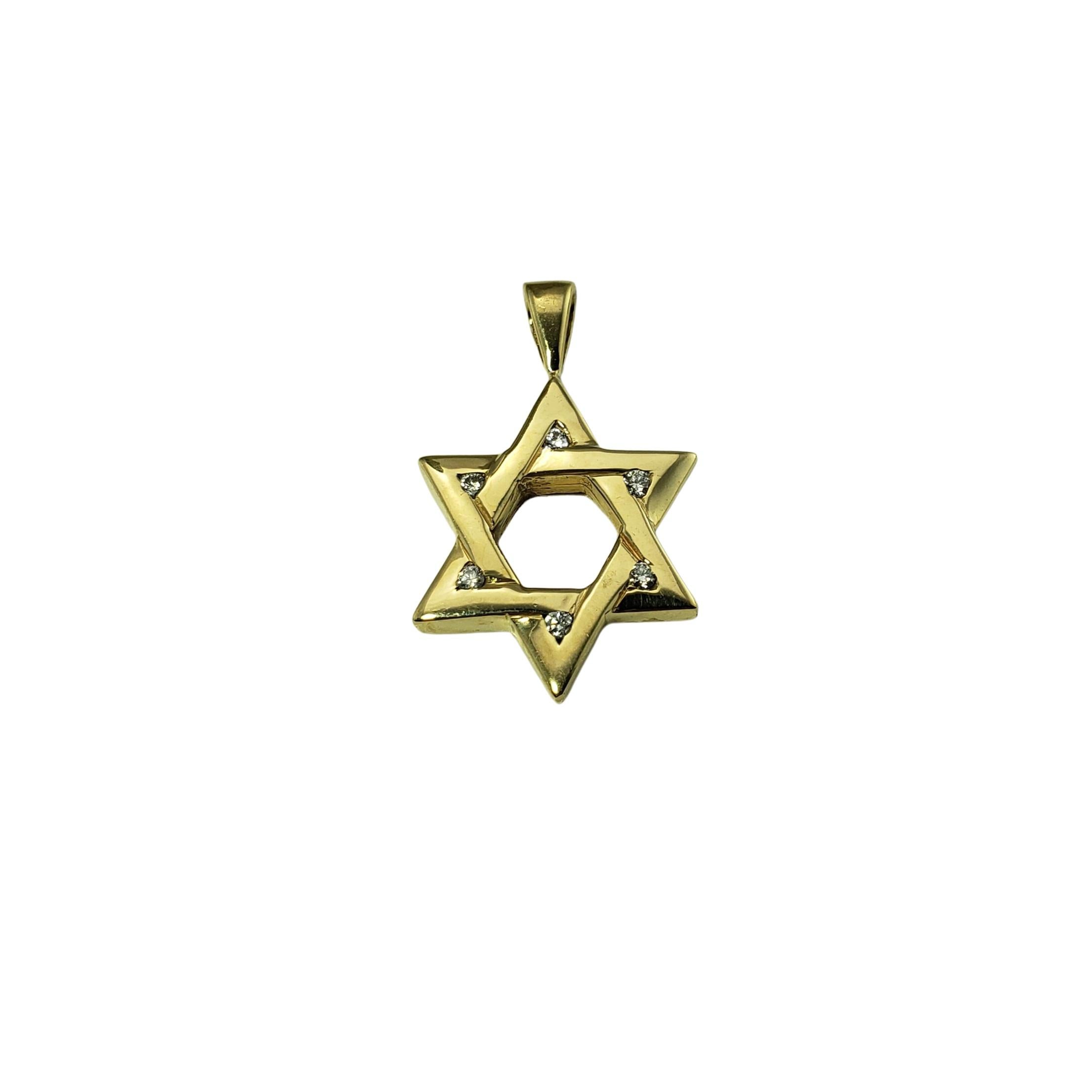 18 Karat Yellow Gold and Diamond Star of David Pendant 2