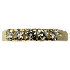 Anneau de mariage/anniversaire en or jaune 18 carats et diamants, taille 7