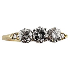 18 Karat Gelbgold und Diamant Hochzeit Jahrestag-Ring Größe 6,75
