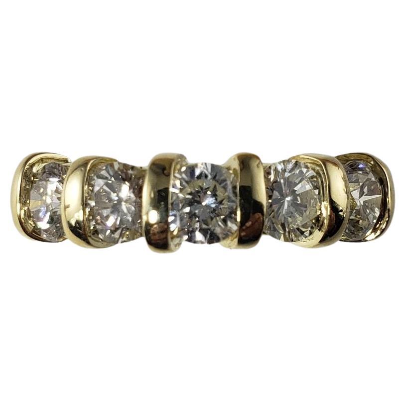 18 Karat Yellow Gold and Diamond Wedding Band Ring Size 9.25 #14911