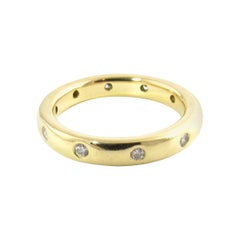 18 Karat Yellow Gold and Diamond Wedding Band