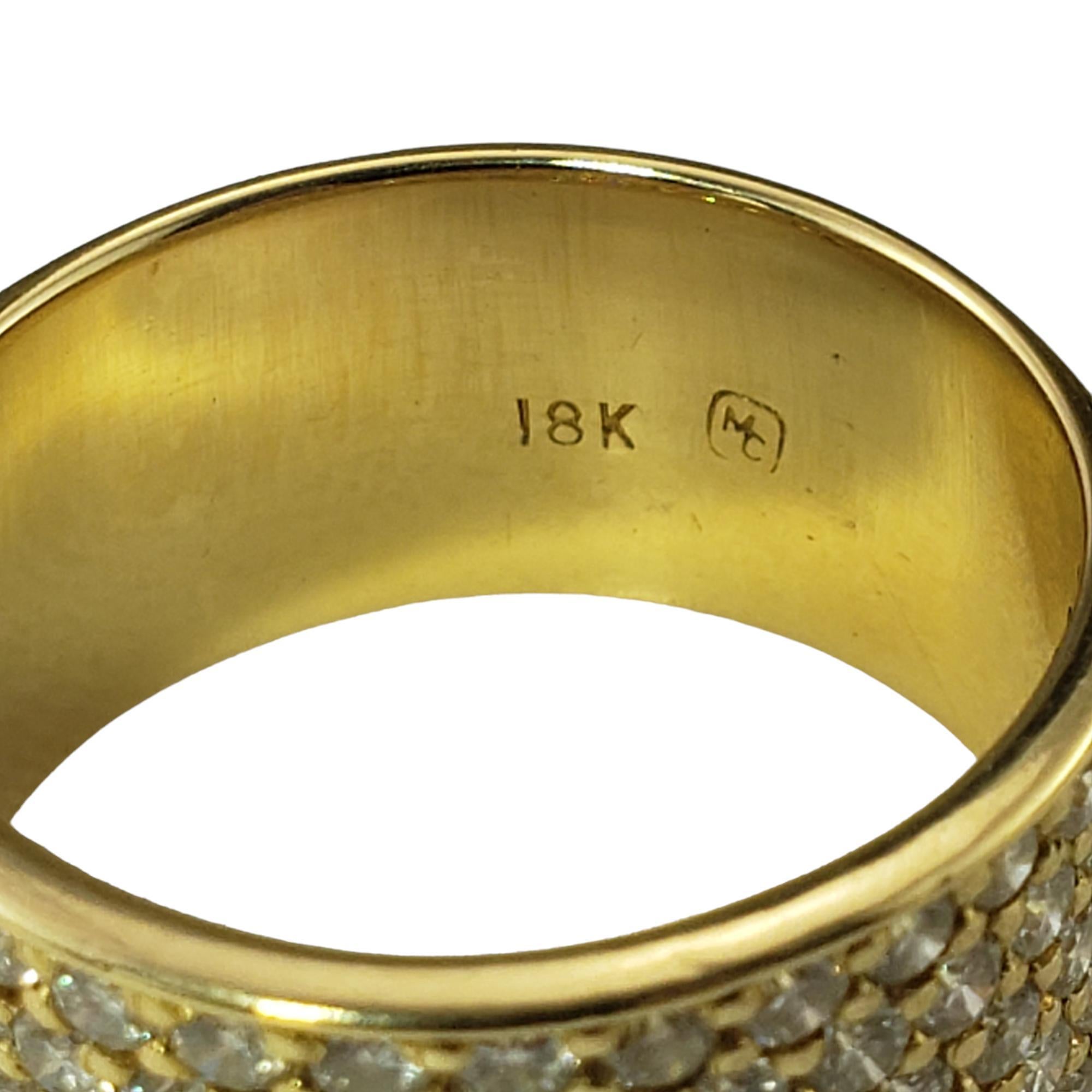 Women's 18 Karat Yellow Gold and Diamond Wide Band Ring Size 8 #17618 For Sale