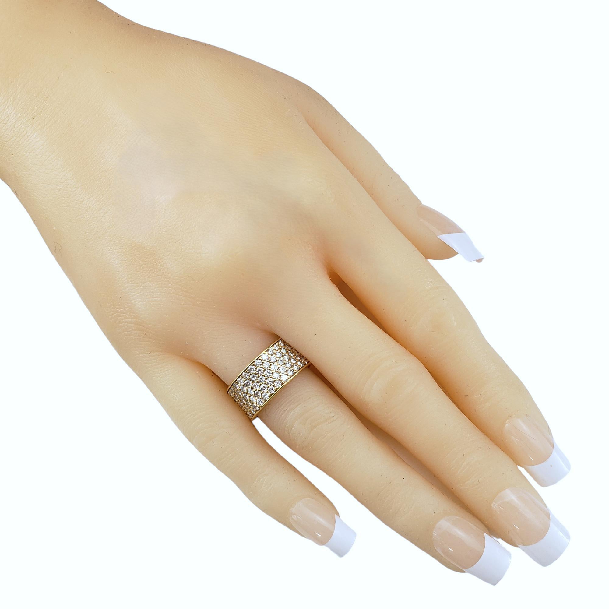 18 Karat Yellow Gold and Diamond Wide Band Ring Size 8 #17618 For Sale 1