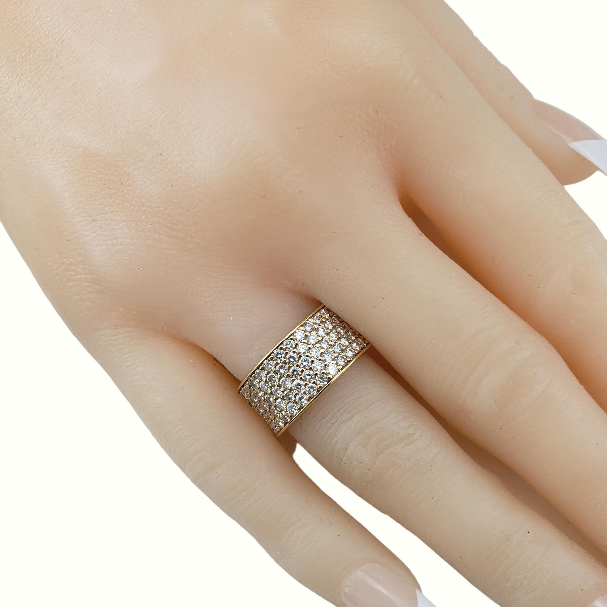 18 Karat Yellow Gold and Diamond Wide Band Ring Size 8 #17618 For Sale 2