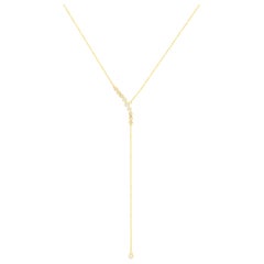 18 Karat Yellow Gold and Diamond "Y" Necklace