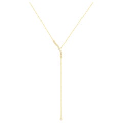 Collier « Y » en or jaune 18 carats et diamants