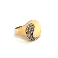 18 Karat Yellow Gold and Diamond Yin and Yang Cocktail Ring