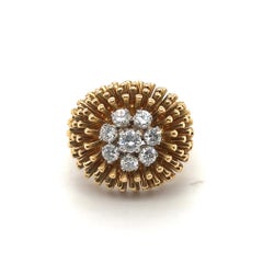 18 Karat Yellow Gold and Diamonds Cocktail Ring by Kutchinsky, 1965