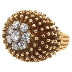 18 Karat Yellow Gold and Diamonds Cocktail Ring by Kutchinsky, 1965