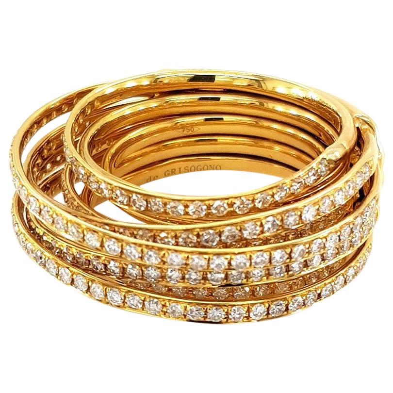 18 Karat Gelbgold und Diamanten, de GRISOGONO Allegra-Ring Exklusiv im Angebot