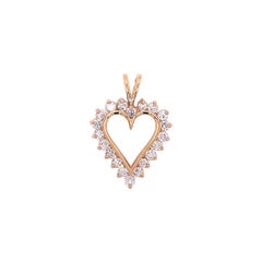 Collana con diamanti a forma di cuore da 1,05 ct in oro giallo 18 carati  Ciondolo