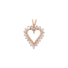 1.05ct Heart Diamond Necklace Crafted in 18 Karat Yellow Gold  Pendant 