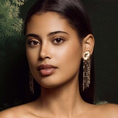 18 Karat Yellow Gold and Diamonds Tassel Earrings