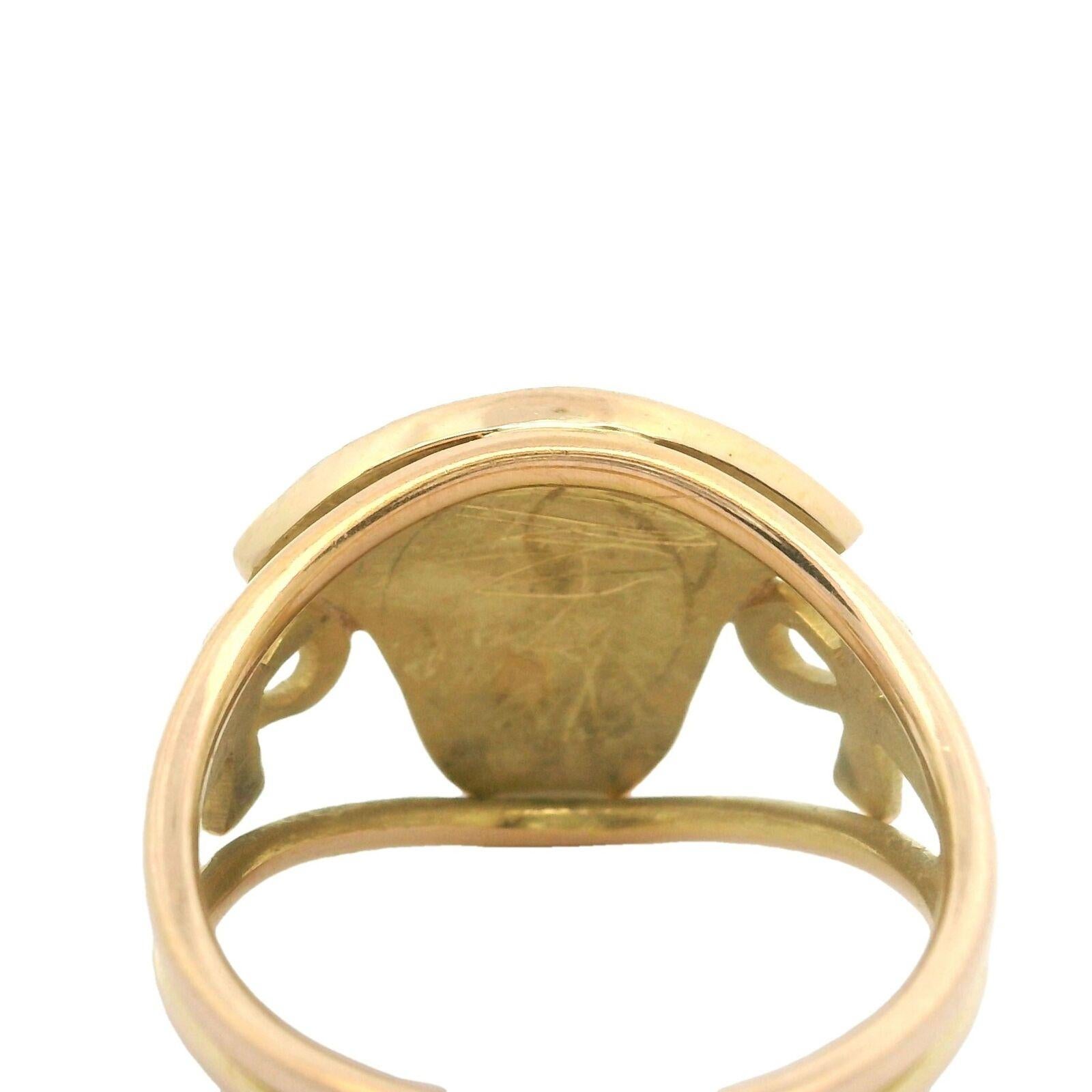 18 Karat Gelbgold und Emaille Fancy Ankh-Ring für Damen 1