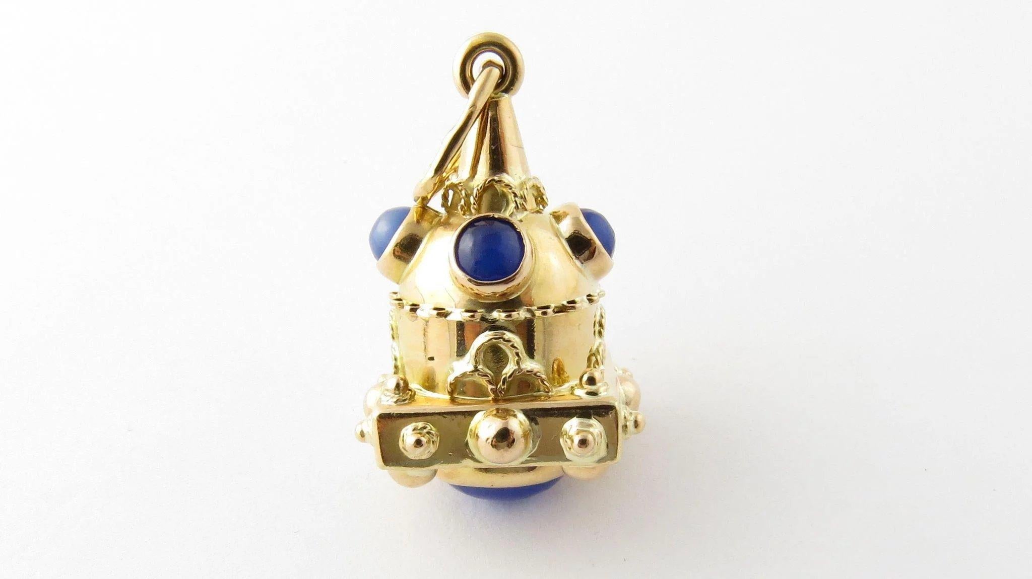 18 Karat Yellow Gold and Genuine Lapis Pendant or Watch Fob In Good Condition In Washington Depot, CT