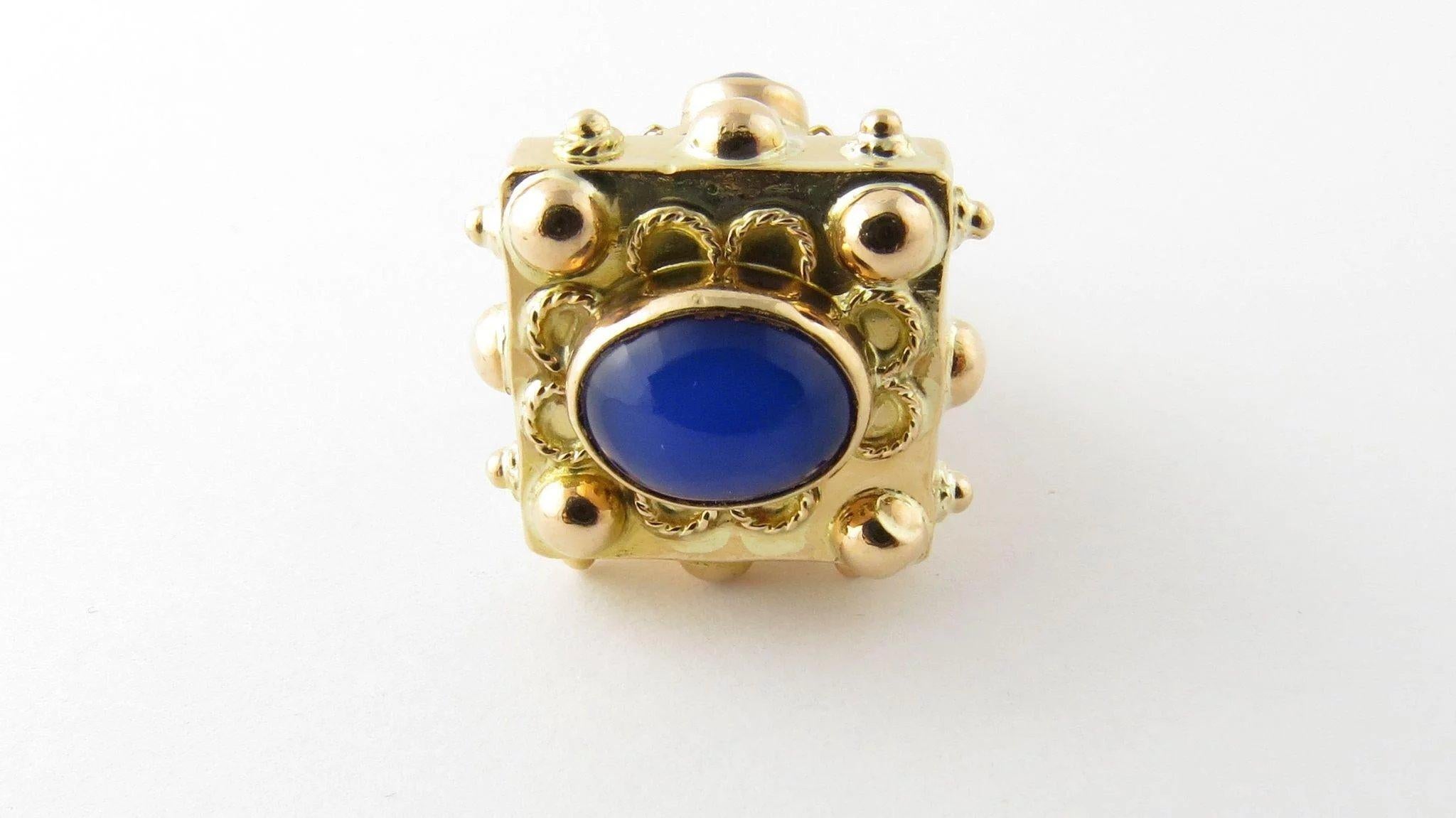 18 Karat Yellow Gold and Genuine Lapis Pendant or Watch Fob 2