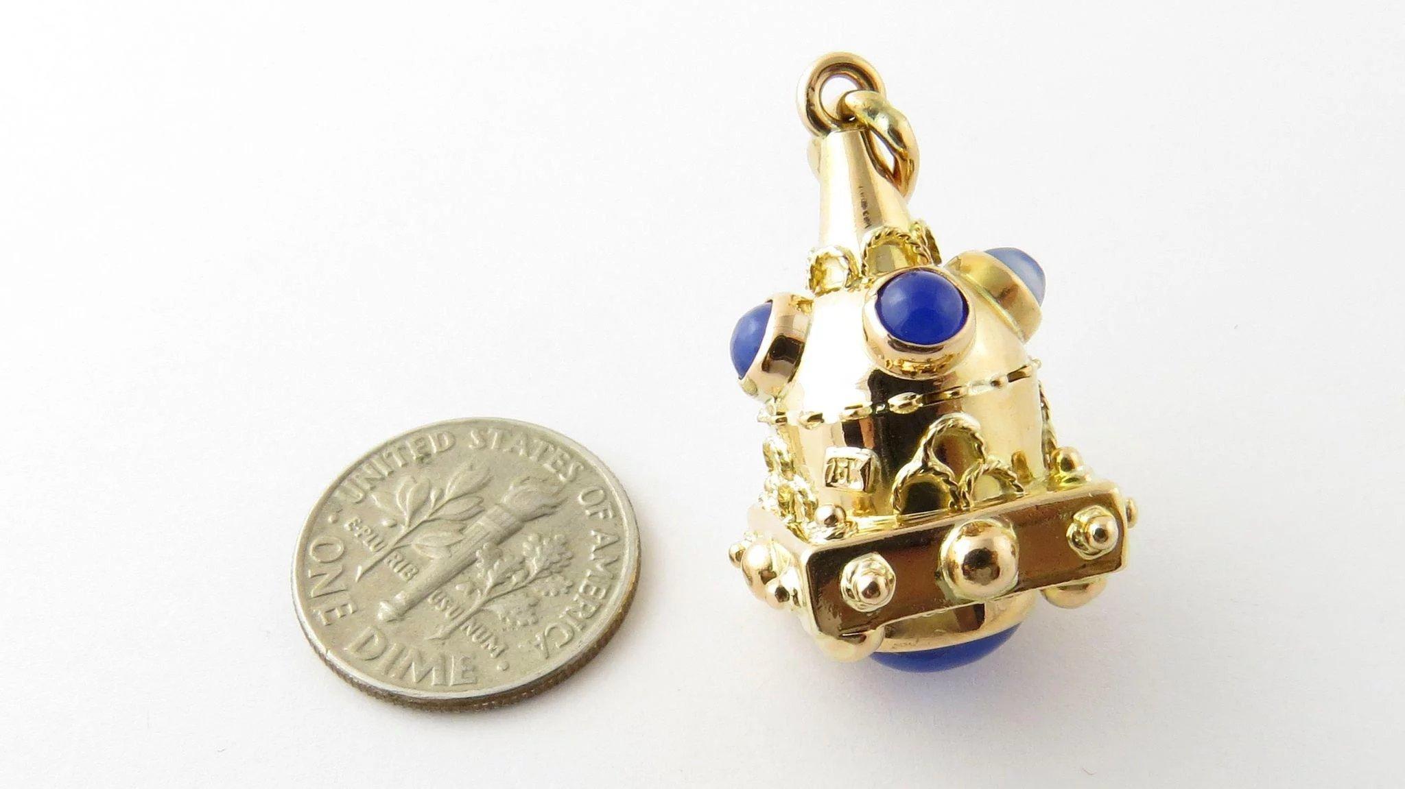 18 Karat Yellow Gold and Genuine Lapis Pendant or Watch Fob 3