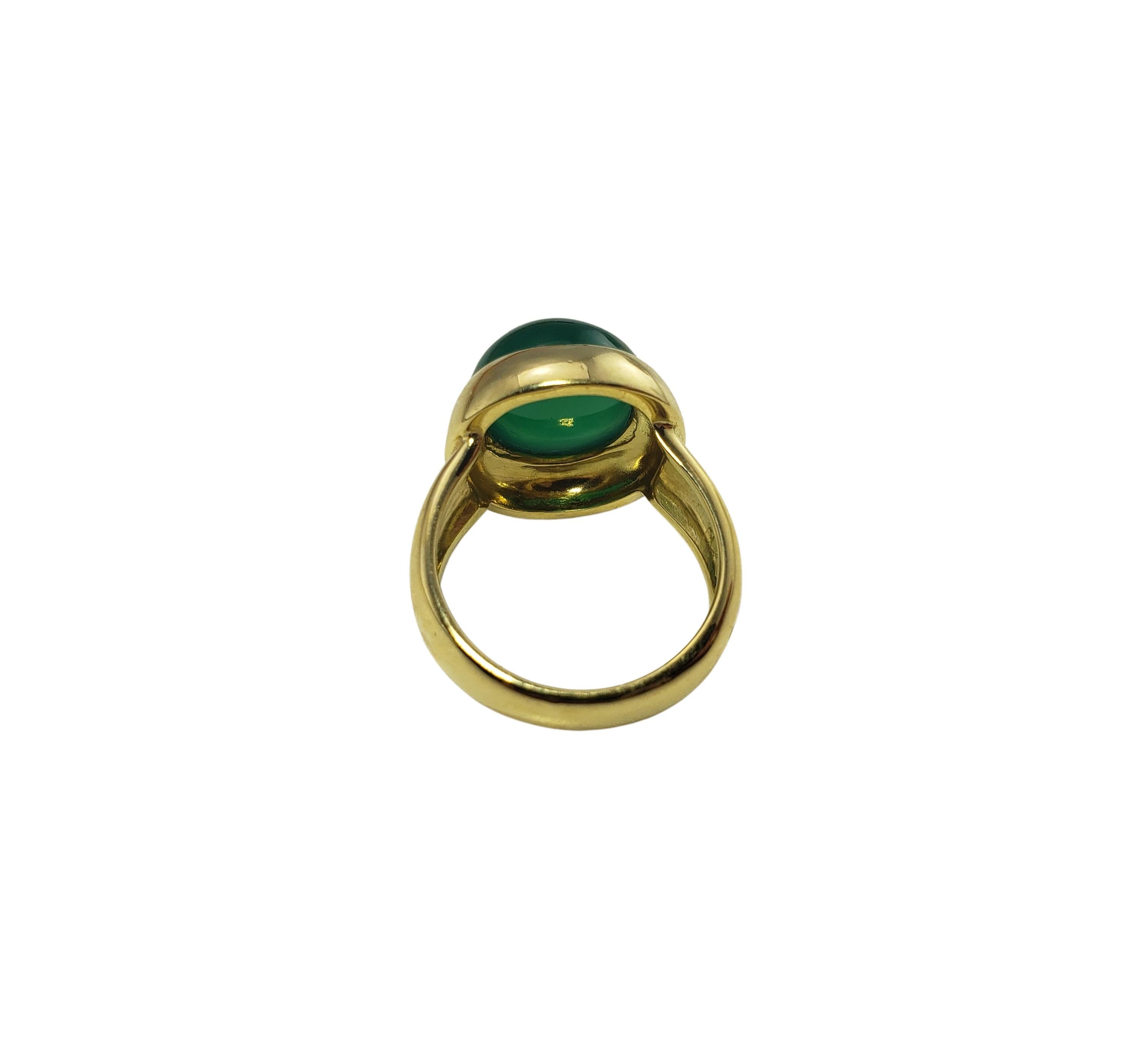 18 Karat Yellow Gold and Green Onyx Ring Size 6.5 #20933 For Sale 1