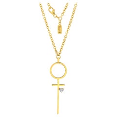 FARBOD 18 Karat Yellow Gold and Heart Diamond Pendant "Valentine"