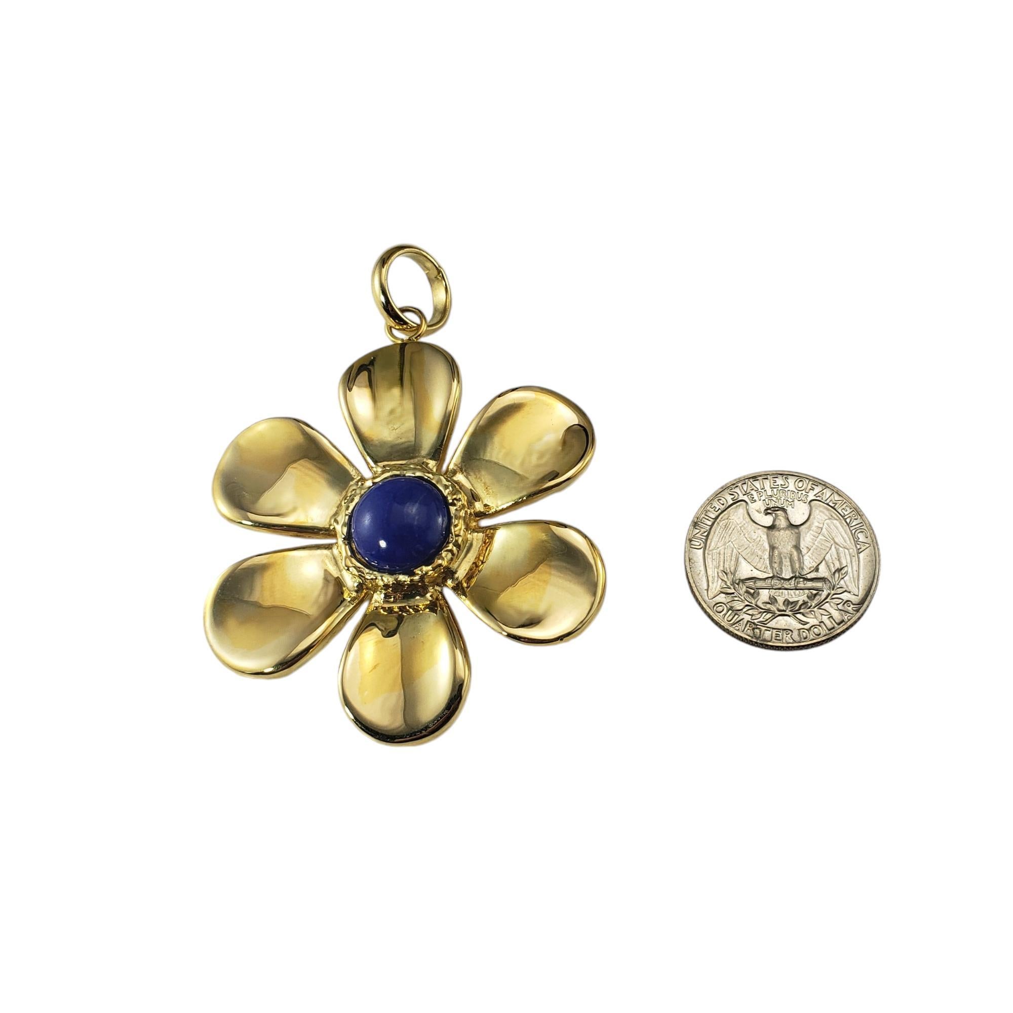 Or jaune 18 carats et Lapis Lazuli Large  Pendentif à fleurs n° 18454 en vente 2