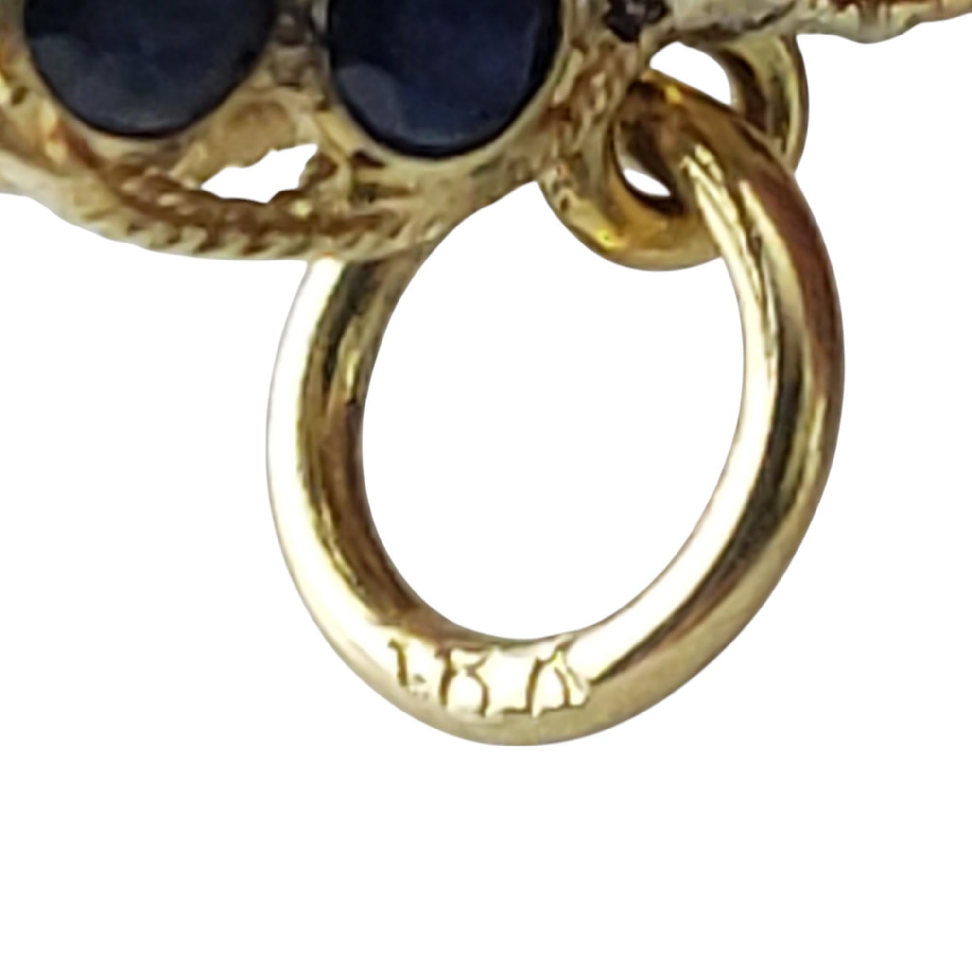 18 Karat Yellow Gold and Natural Blue Sapphire Heart Pendant #20255 For Sale 1