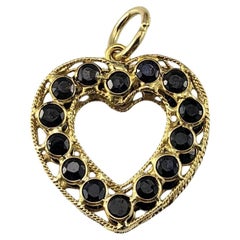 18 Karat Yellow Gold and Natural Blue Sapphire Heart Pendant #20255