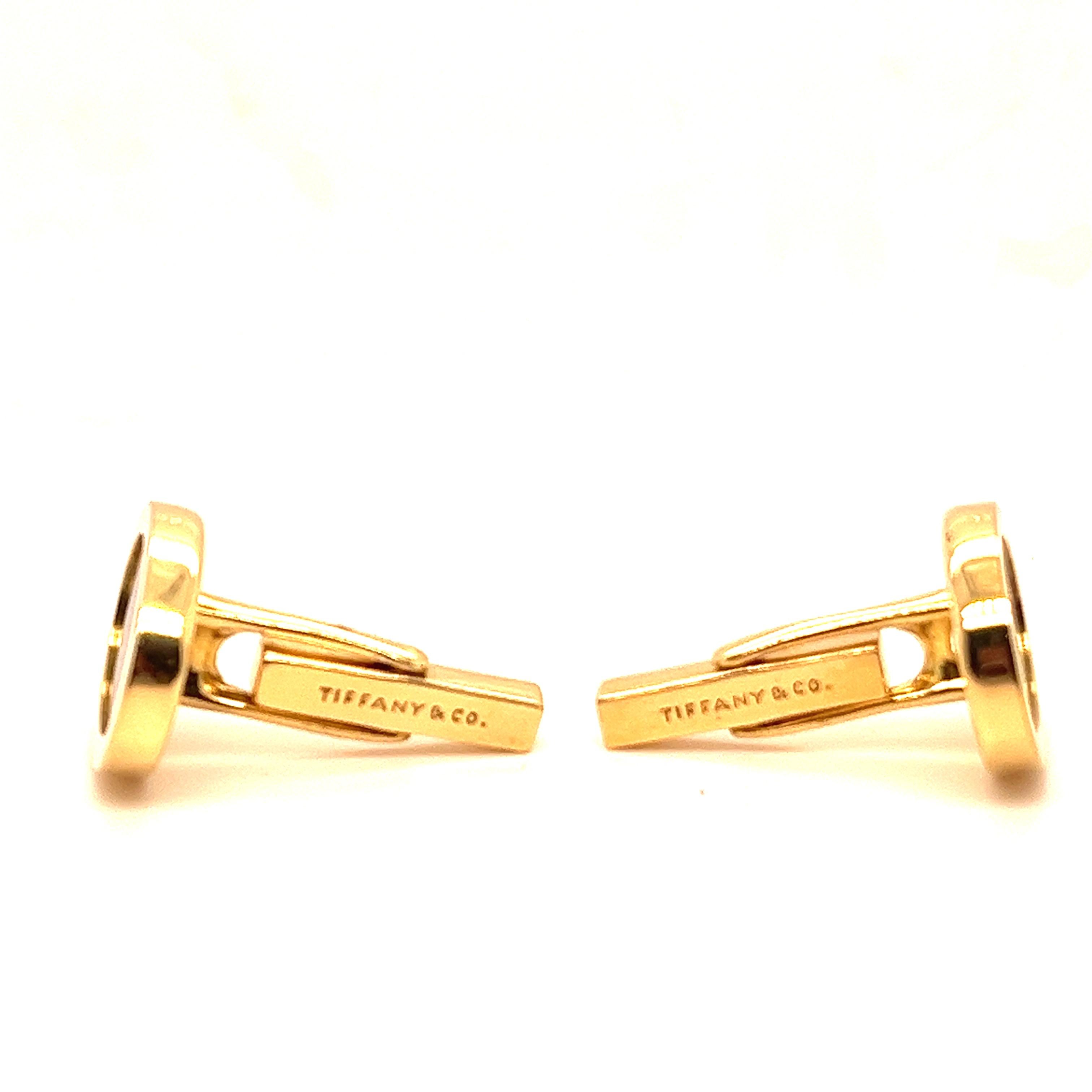 18 Karat Gelbgold und Onyx Herrenkleid-Set von Tiffany & Co. im Zustand „Gut“ im Angebot in Zurich, CH