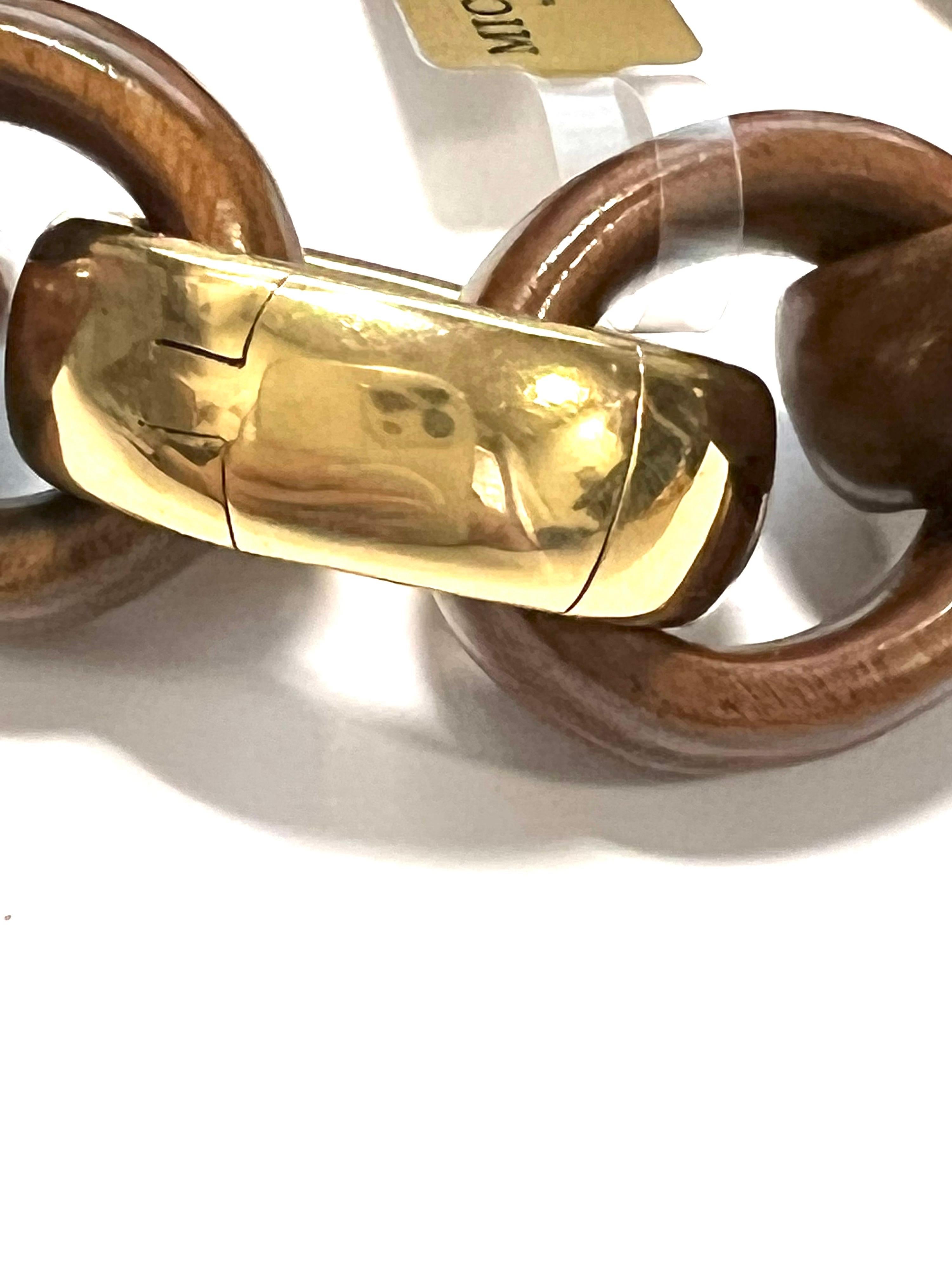 18 Karat Yellow Gold and Palissander Link Bracelet In New Condition For Sale In Milano, Lombardia