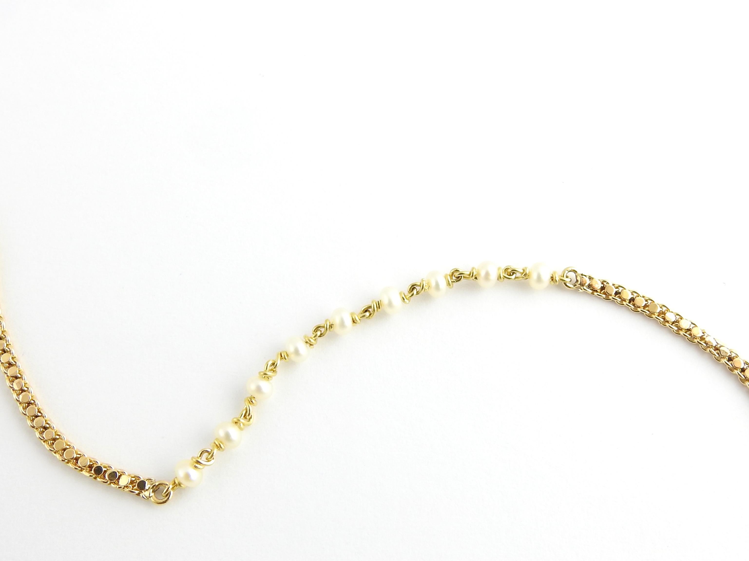 vintage 14k gold pearl necklace