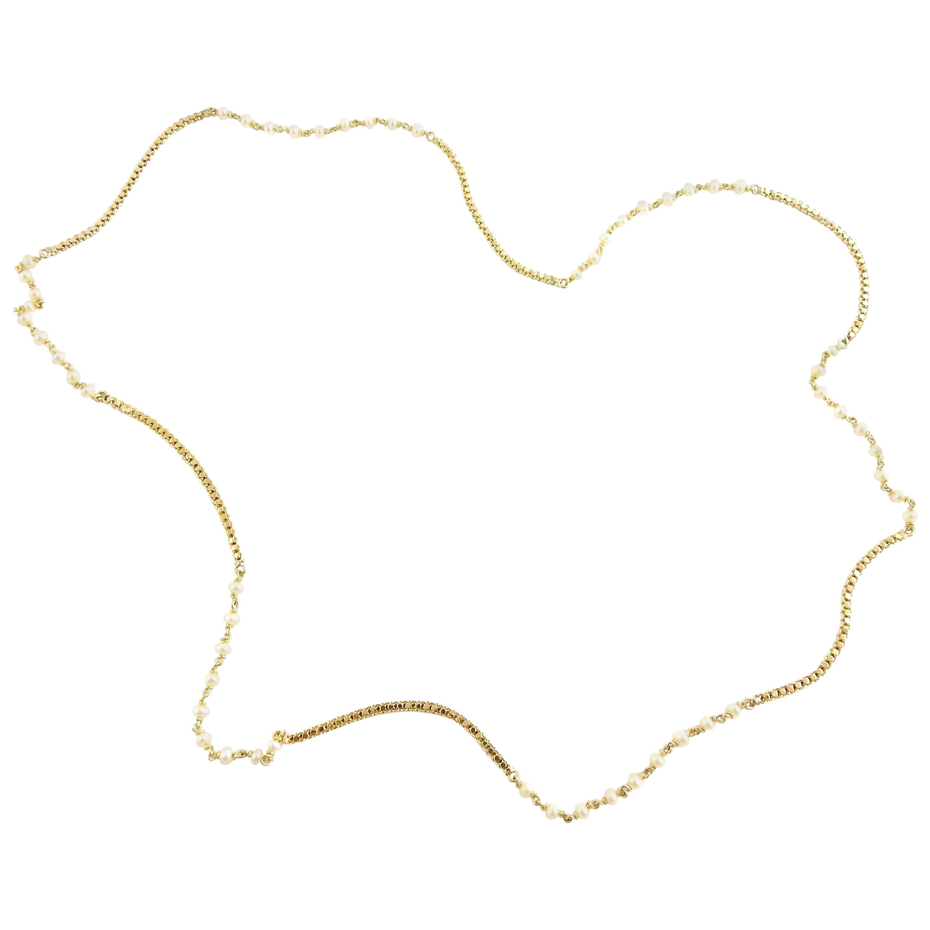 Halskette aus 18 Karat Gelbgold und Perlen