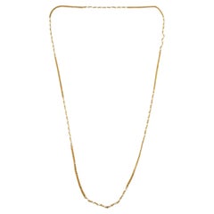 18 Karat Yellow Gold and Pearl Station Necklace 18" #17837