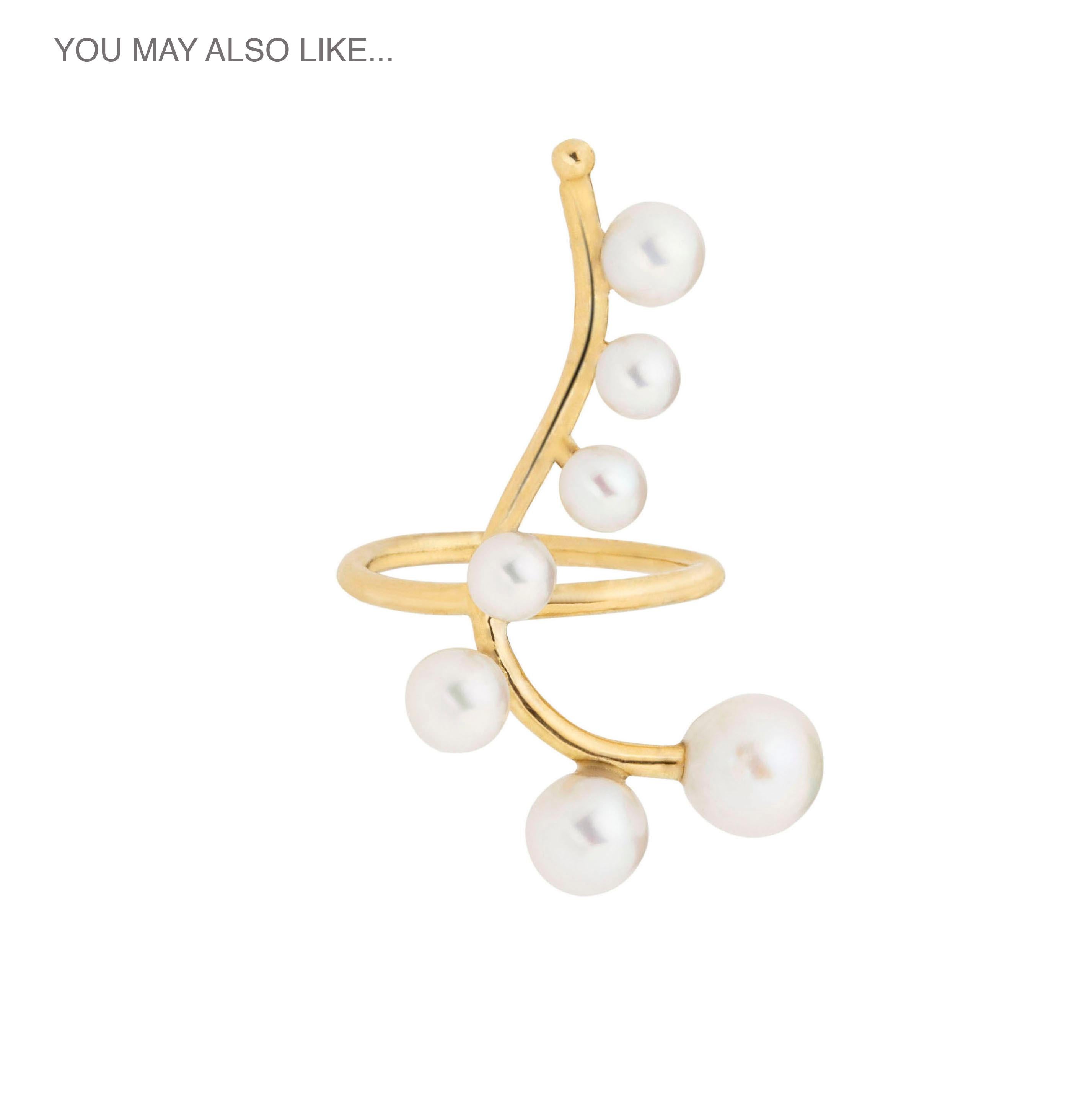 Contemporary Pearls in 18 Karats Yellow Gold Bridal Earrings In New Condition For Sale In San Sebastián, ES