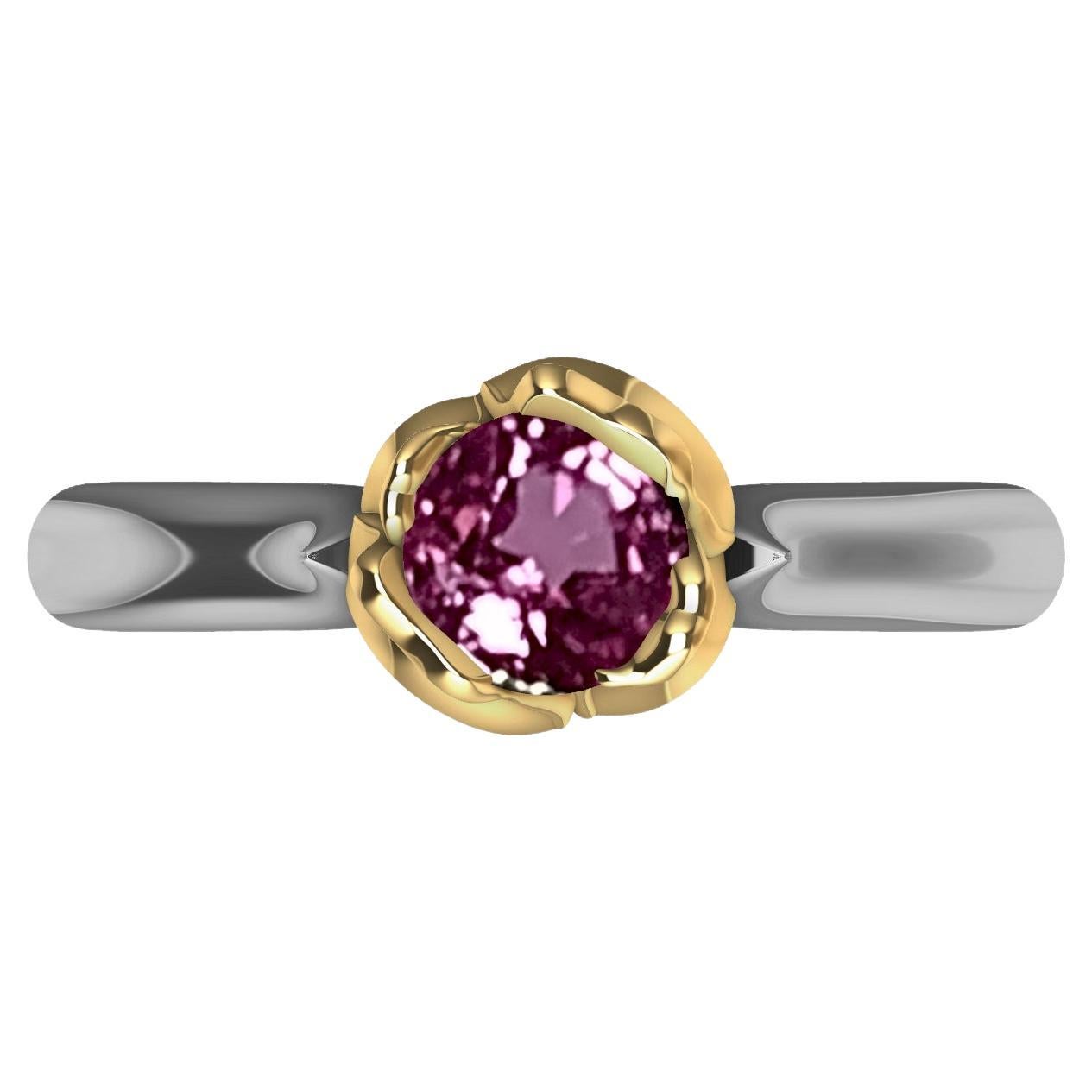 For Sale:  18 Karat Yellow Gold and Platinum Ceritfied Pink Sapphire 1.18 Carat Tulip Ring