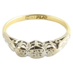 Platinum and 18 Karat Yellow Gold Diamond Leaf Ring, .75ct For Sale at ...