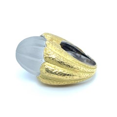 18 Karat Yellow Gold and Rock Crystal Cocktail Ring by David Webb