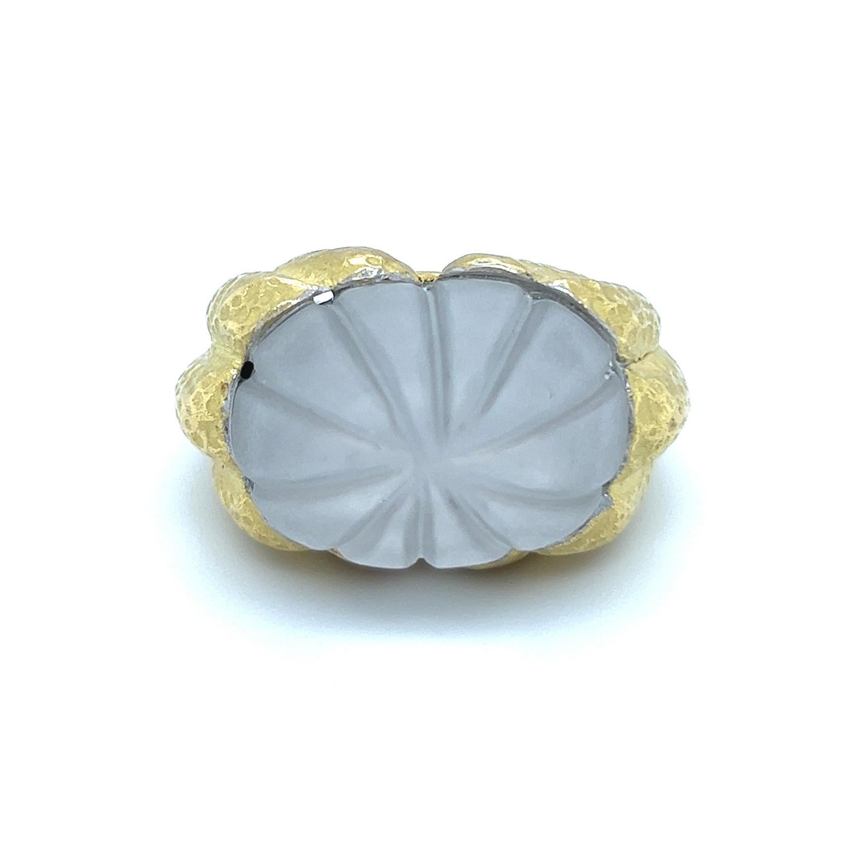 18 Karat Yellow Gold and Rock Crystal Cocktail Ring by David Webb In Good Condition For Sale In Zurich, CH