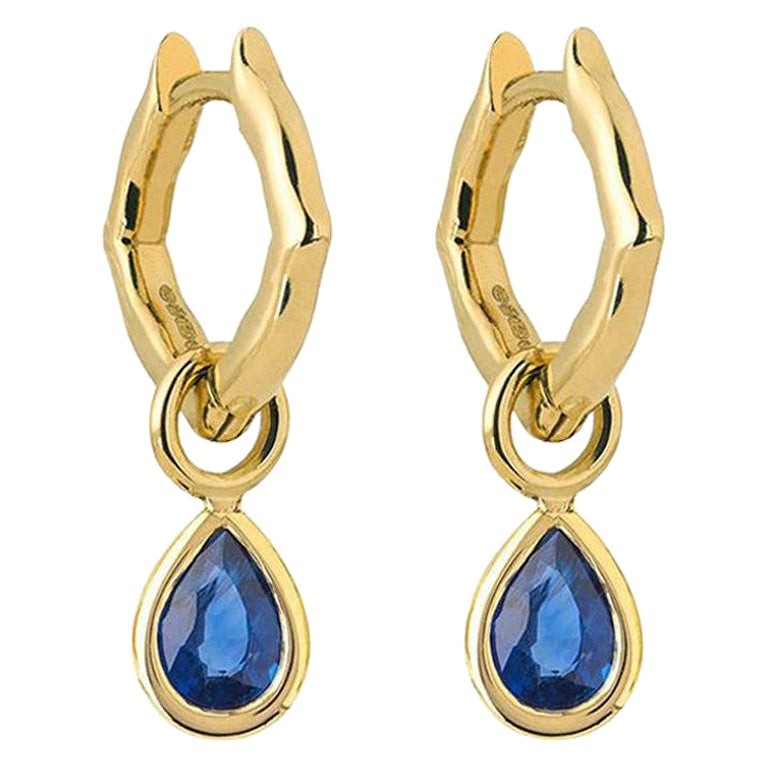 Mini-créoles en or jaune 18 carats et saphirs