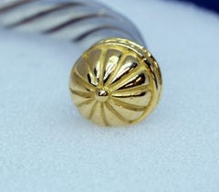 18 Karat Yellow Gold and Sterling Silver Cable Bracelet