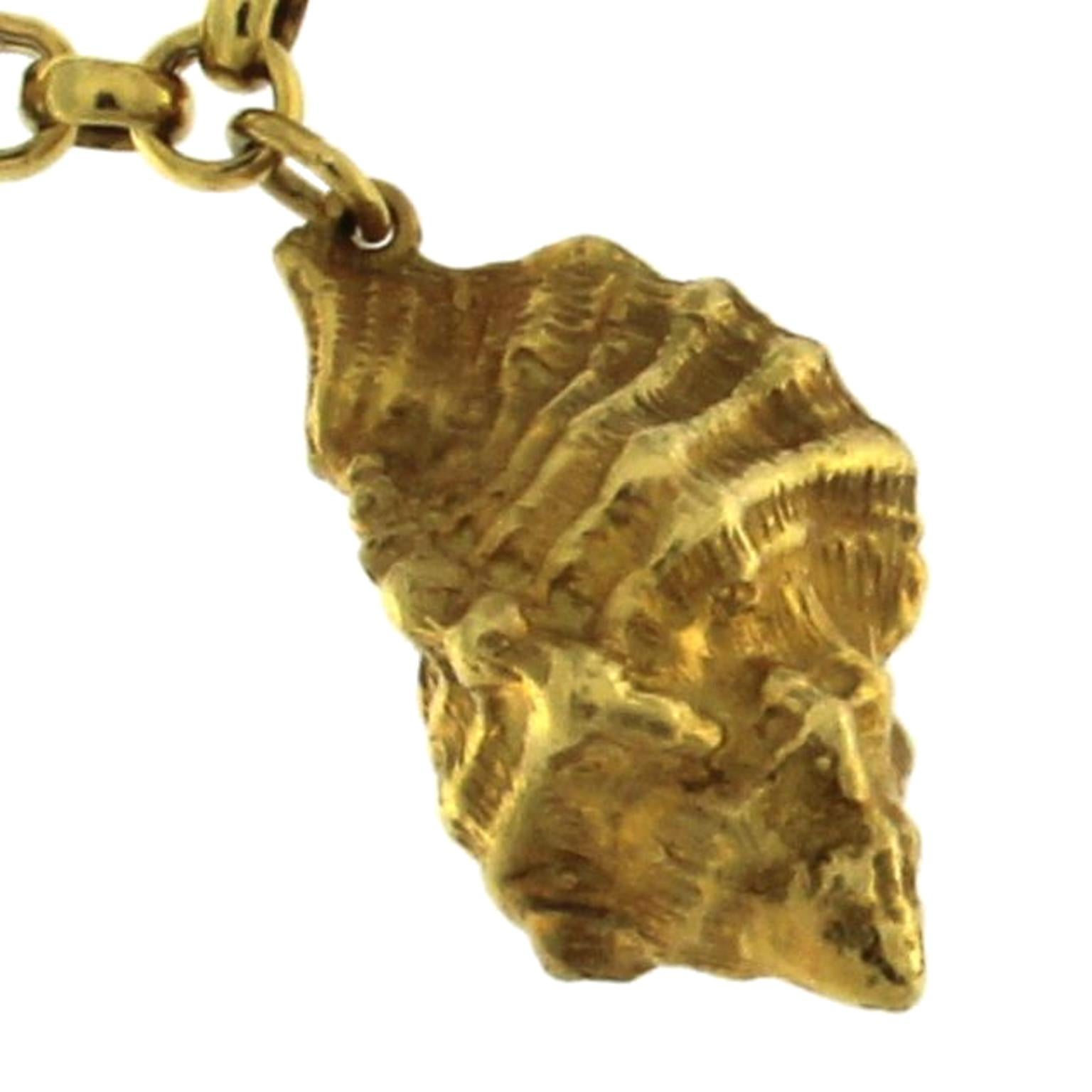 Halskette aus 18 Karat Gelbgold und Türkis (Ungeschliffen) im Angebot