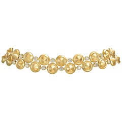 Used 18 Karat Yellow Gold and White Diamonds Choker Necklace