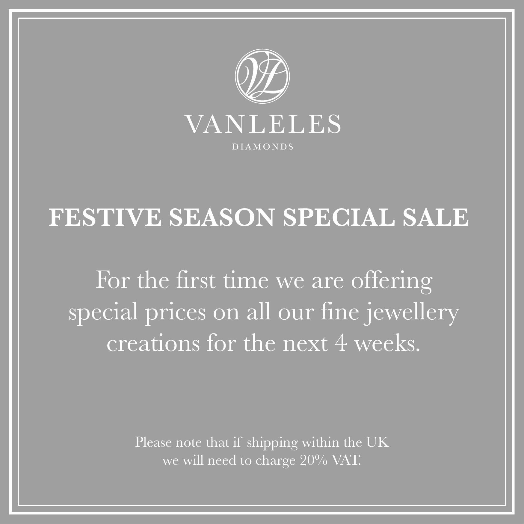 FESTIVE SEASON SPECIAL SALES - for the first time we are offering special prices on all our fine jewellery creations for the next 4 weeks.
Please note that if shipping within the UK we will need to charge 20% VAT.

Strikingly feminine and elegant,