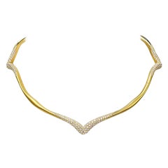 Collier en or jaune 18 carats et diamants blancs